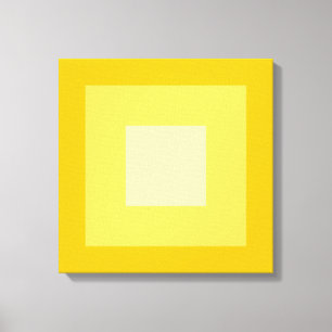Geel vierkantjes geometrisch patroon canvas afdruk