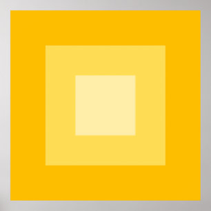 Geel vierkantjes geometrisch patroon poster