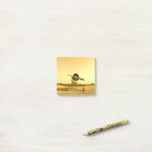 Geel  vliegtuig 3x3 post-it® notes (Op bureau)