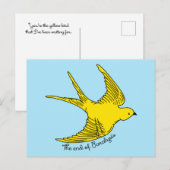 Geel vogelBriefkaart Briefkaart (Voorkant / Achterkant)