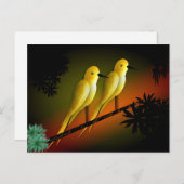 GEEL VOGELS BRIEFKAART (Voorkant / Achterkant)