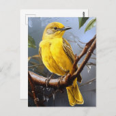  geel vogeltje briefkaart (Voorkant / Achterkant)