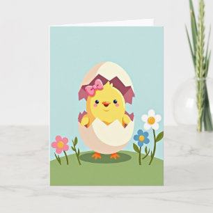 Geel Vogeltje Lintje Uitgekomen Kaart