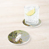 Geel-volle Night Heron Zandsteen Onderzetter (Zijkant)