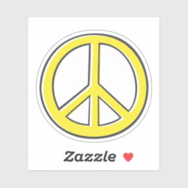 Geel vredessymbool sticker