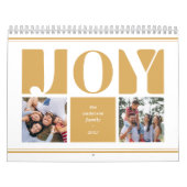Geel Vreugde Familie Fotocollage Kerstmis Kalender (Hoes)