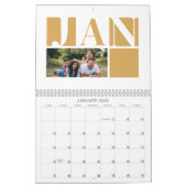 Geel Vreugde Familie Fotocollage Kerstmis Kalender (Jan 2026)