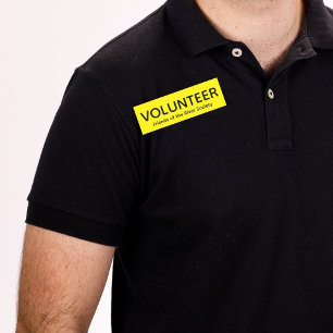 Geel Vrijwilligersbadge Naam Tag