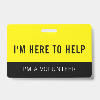 Geel vrijwilligersbadge om te helpen badge