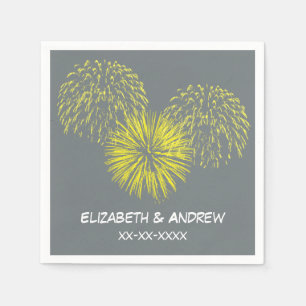 Geel Vuurwerk, Houtskool BG, het Monogram van de Servetten