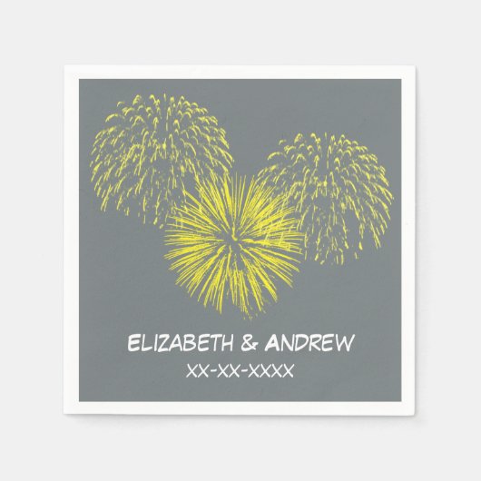 Geel Vuurwerk, Houtskool BG, het Monogram van de Servetten (Voorkant)