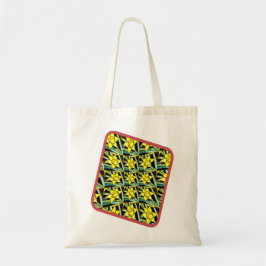Geel Waardevol Bloemen Patroon Tote Bag