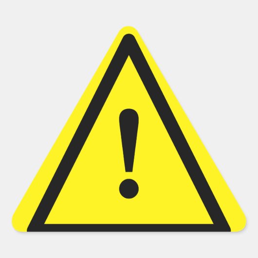 Geel waarschuwingsteken met uitroepteken driehoek sticker (Voorkant)