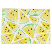 Geel watermeloenpatroon groot cadeauzakje (Achterkant)