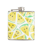 Geel watermeloenpatroon heupfles (Voorkant)