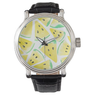 Geel watermeloenpatroon horloge