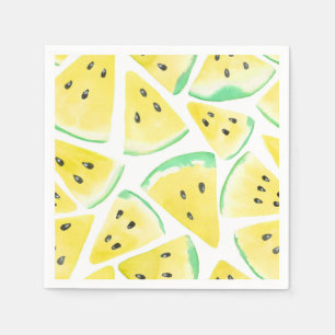 Geel watermeloenpatroon servetten