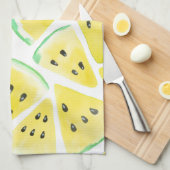 Geel watermeloenpatroon theedoek (Quarter Fold)