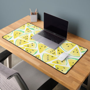Geel watermeloensnijpapier bureaumat