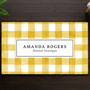 Geel Waterverf Buffalo Plaid Persoonlijk Deurmat
