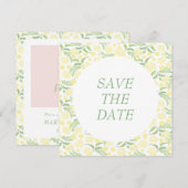 Geel Waterverf Elegant Bloemhuwelijk Save The Date (Voorkant / Achterkant)