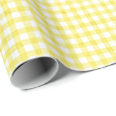 Geel Waterverf Gingham-pakpapier Cadeaupapier (Rol Hoek)