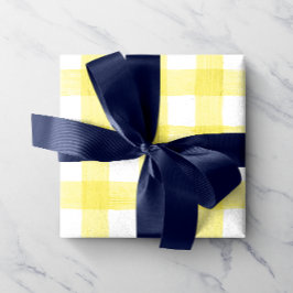 Geel Waterverf Gingham-pakpapier Cadeaupapier