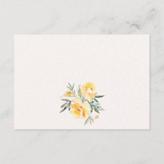 Geel Waterverf Roos Vloeradvies voor paar Informatiekaartje (Achterkant)