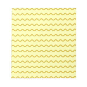 Geel Wavy Stripe Minimalistisch Modern Design Notitieblok