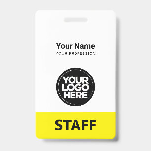 Geel Werknemersnaam Bedrijfslogo Personeelstag Badge