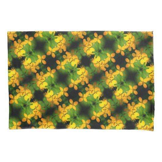  Geel Wildbloem Abstract Patroon Kussensloop (Voorkant)