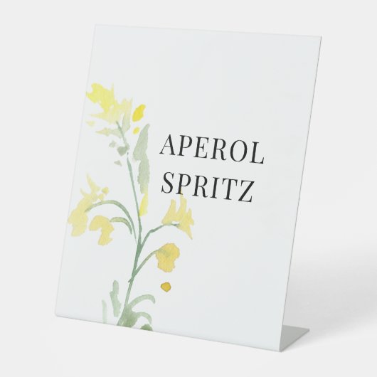 Geel wildflower Drink voetstuk teken Reclamebord Met Voetstuk (Voorkant)