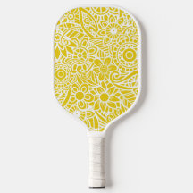Geel & Wit Abstract Bloemmotief Tropisch Hawaiaans