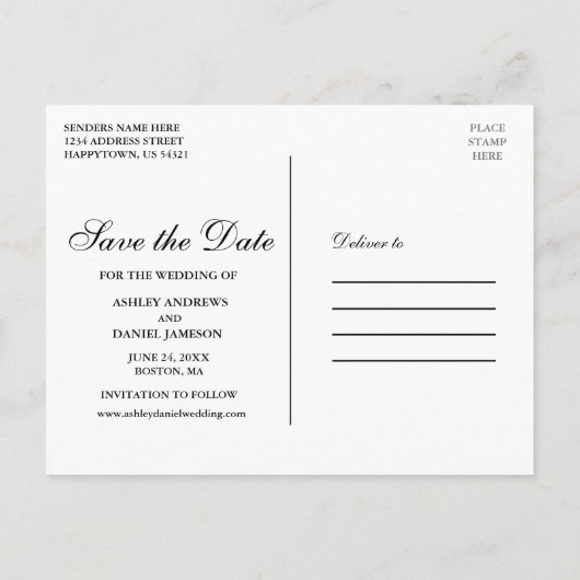 Geel Wit Bloemen Krans Goud Save the Date Aankondigingskaart (Achterkant)