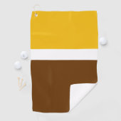 Geel Wit Bruin Plain Kleur Block Design Golfhanddoek (Insitu)