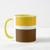 Geel Wit Bruin Plain Kleur Block Design Mok (Links)