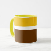Geel Wit Bruin Plain Kleur Block Design Mok (Voorkant links)
