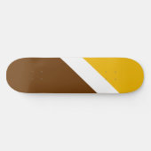 Geel Wit Bruin Plain Kleur Block Design Skateboard (Horizontaal)