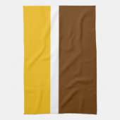 Geel Wit Bruin Plain Kleur Block Design Theedoek (Verticaal)