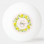 Geel wit Daffodil Garland Monogram Naam Pingpongballen (Achterkant)