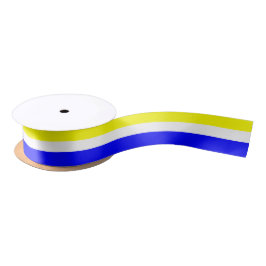 Geel, wit en blauw-Striped Satin Ribbon Lint