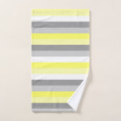 Geel, Wit en Grijs Stripes badhanddoekset Bad Handdoek (Handdoek)