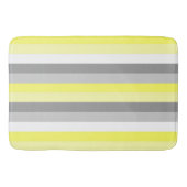 Geel, Wit en Grijs Stripes badmat (Voorkant)