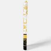 Geel Wit en Zwart Damask Case-Mate iPhone Case (Achterkant / Rechts)