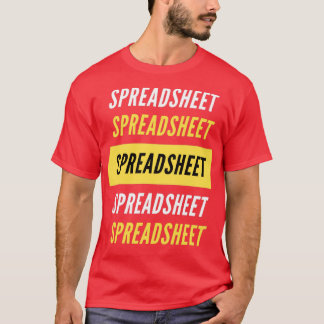 Geel wit en zwart spreadsheet herhalend ontwerp t t-shirt