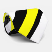 Geel wit en zwart, standaard streep stropdas (Opgerold)