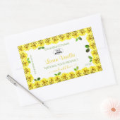 Geel wit etiket Bloomvormende Rozen Logo toevoegen (Envelop)