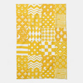 Geel Wit Gemengde Patchwork Ontwerp Patchwork Theedoek (Verticaal)