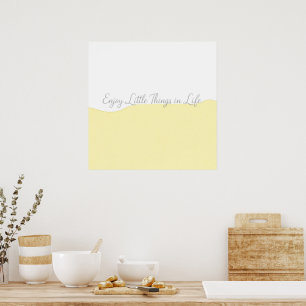 Geel & Wit Geniet van het Leven Citaat Muurprint Poster
