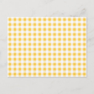 Geel wit Gingham Pattern Briefkaart